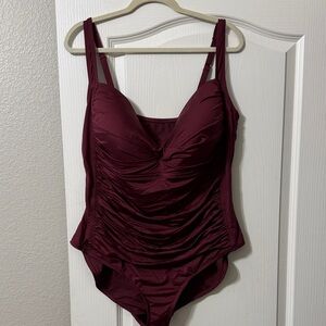 Women's One Piece Swimsuit - Burgundy
